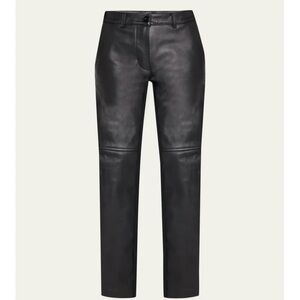 Sacai Mixed-Media Leather Knit Back Pants In Black NWT